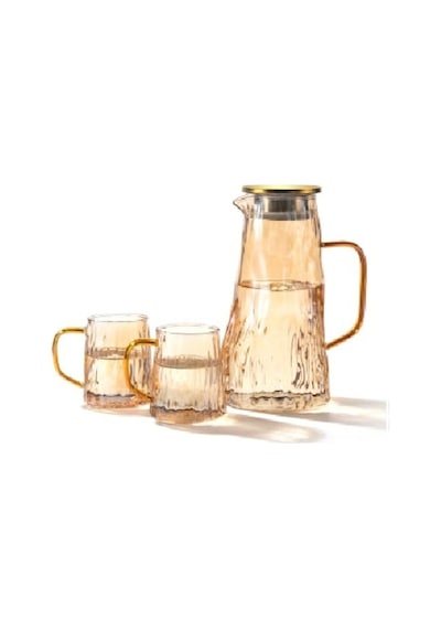 Leylart 1800 Ml Borosilikat Sürahi & 2 Li Bardak Takımı