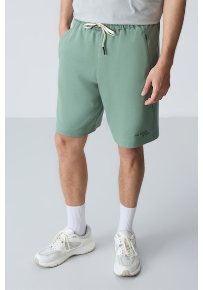 Air Jones Tommy Life Açık Yeşil Pamuklu Kalın Yumuşak Dokulu Standart Fit Basic Erkek Şort - 81276 A. Haki