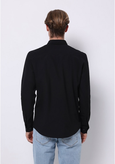 Colin's Colins Slim Fit Shirt Neck Düz Erkek Siyah Uzun Kol Gömlek Cl1070376 Q1.v2 Blk Siyah Colin's Colins Slim Fit Shirt Neck Düz Erkek Siyah Uzun Kol Gömlek Cl1070376 Q1.v2 Blk Siyah