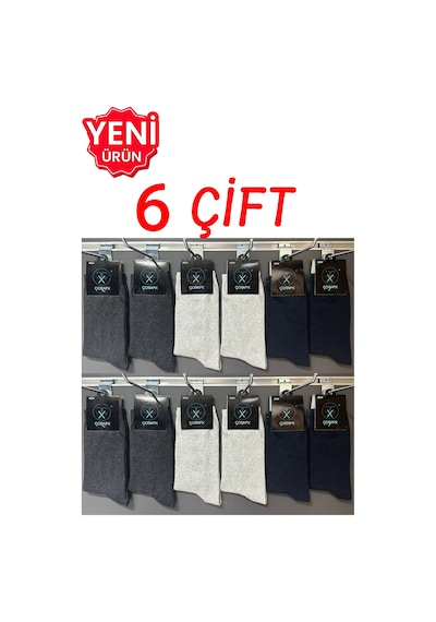 Çorapx 6'lı Erkek Siyah Pamuklu Uzun Çorap Düz, Desensiz, Koku Yapmaz Parfümlü 6 Çift
