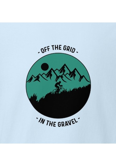 Wildstyle Off The Grid Gravel Dağ Bisikleti Doğa Macera Baskılı Unisex Bisiklet Yaka Pamuklu Tişört Bebek Mavisi