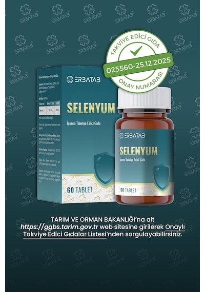 Erbatab Selenyum İçeren Takviye Edici Gıda 60 Tablet