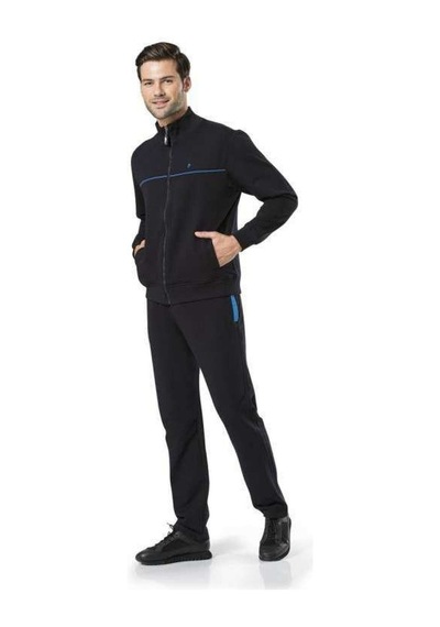 Pierre Cardin 4'lü Lacivert Eşofman Ve Pijama Takımı Terlik Atlet Boxer Seti Hediyeli Lacivert