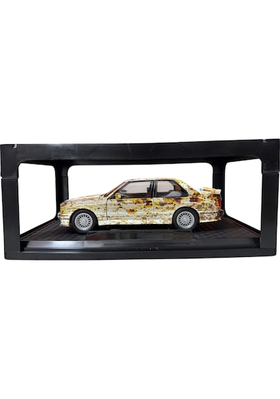1:24 Metal Model Koleksiyon Araba Bmw M3 Paslı Görünümlü 19 Cm Döner Ön Tekerler