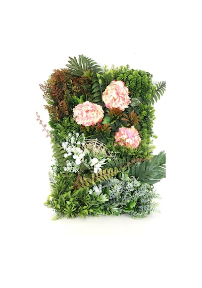 Yapay Çiçek Deposu Yapay Dikey Bitki Hazır Duvar Paneli 55 Cm X 55 Cm Model 8