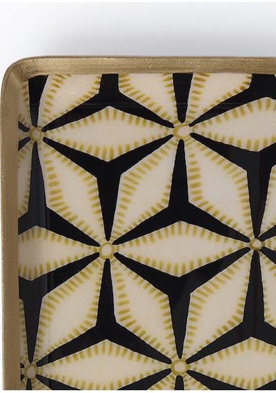 Yargıcı Geometrik Desenli Alüminyum Dikdörtgen Tepsi 15x10x1 Cm 26knhs1029c St
