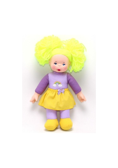 Rengarenk Sevimli Bez Bebek 30 Cm - Sarı Renk