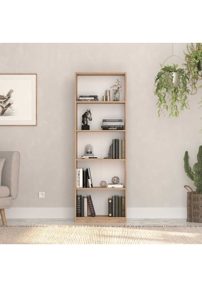 Max 5 Raflı Kitaplık - Florida Meşe 58x170x23 Cm Meşe