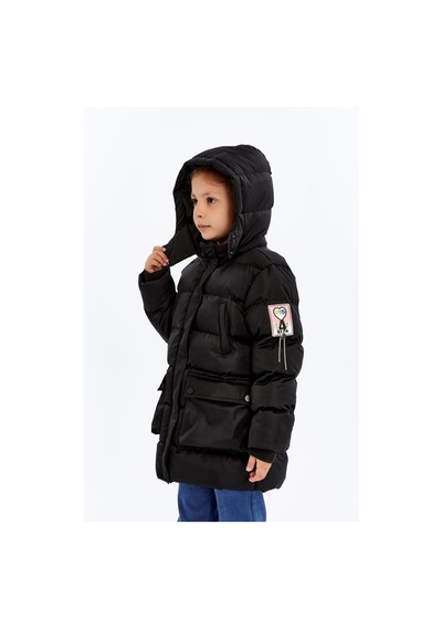Benitto Kids Kız Çocuk Kalın Kışlık Kapüşonlu Kaban 51349 Siyah