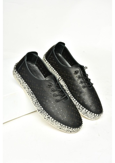 Fox Shoes U555100103 Siyah Hakiki Deri Günlük Kadın Ayakkabı Siyah-hakiki Deri Siyah