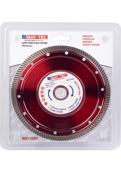 Bay-tec Mk0286 Süper Turbo Elmas Testere Kesici Disk 180 MM ince
