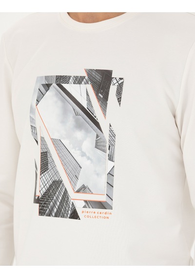 Pierre Cardin Erkek Ekru Sweatshirt 50273418-vr019 Ekru