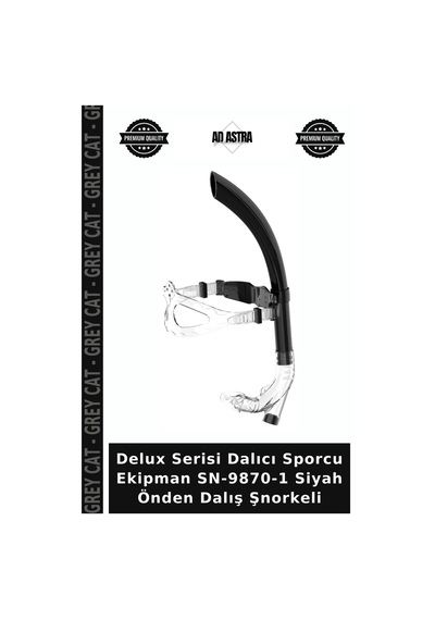 Delux Serisi Dalıcı Sporcu Ekipman Sn-9870-1 Siyah Önden Dalış Şnorkeli
