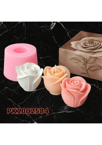 Pk1002584 - Silikon Kalıp Mum Kalıbı Gonca Gül Renksiz