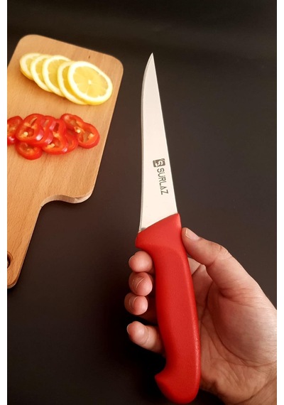 Sürlaz Red Pratik Mutfak Bıçak Seti Salata Bıçağı Et Bıçağı Meyve Bıçağı 3'lü Çok Renkli