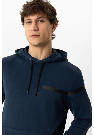Backandbond Lacivert Regular Fit Kapüşonlu Kanguru Cepli Sweatshirt