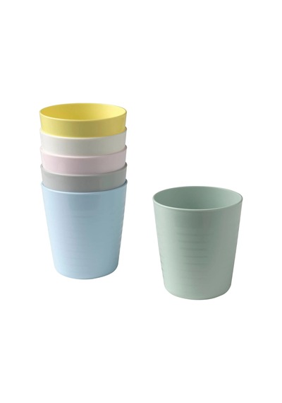 Ikea Kalas 6'lı Meşrubat Bardağı 230 Ml Beyaz Mavi Gri Sarı Çok Renkli