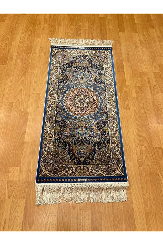 Mevlana Bazaar Otantik Klasik Madalyon Desenli 60 X 120 Cm İpek Halı Çok Renkli
