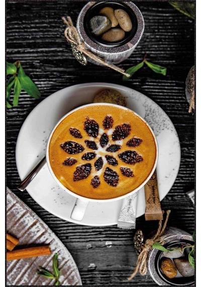 Çok Renkli Kaymaz Tabanlı Cappucino Mutfak Halısı Ar1246n11