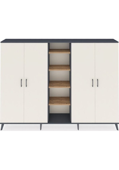 Arges Dolap 12 Raflı 4 Kapaklı 220x30x163 Antrasit-aytaşı/çam Aytası/atlas Çam - Antrasıt Arges Dolap 12 Raflı 4 Kapaklı 220x30x163 Antrasit-aytaşı/çam Aytası/atlas Çam - Antrasıt