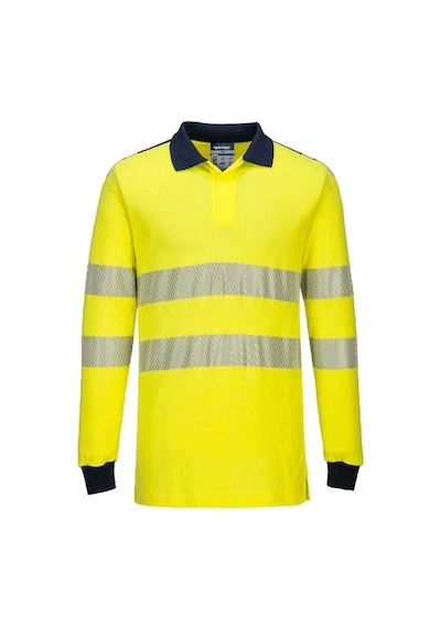 Portwest Fr702 - Pw3 Fr Modaflame Hi-vis Polo Yaka Tişört Yanmaz Alev Almaz Sarı
