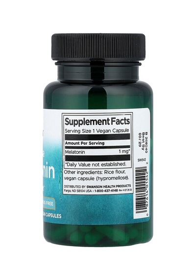 Swanson Vitamins, Melatonin, Low Dose, 1 Mg, 120 Vegan Capsules