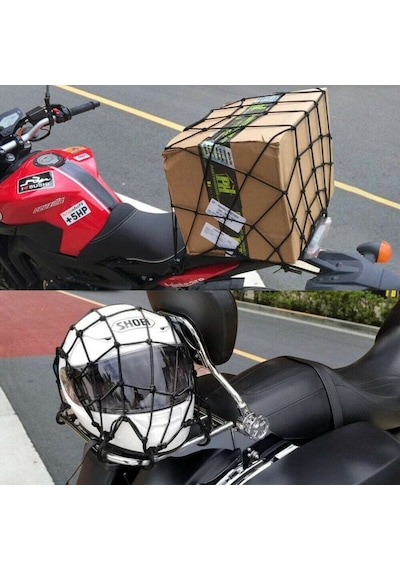 Bagaj Filesi Motosiklet Kask Filesi 40Cmx40Cm 4Mm Depo Filesi Siyah