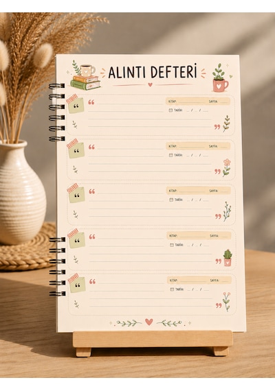 Alıntı Defteri, A5 Boy, Spiralli Defter Çok Renkli