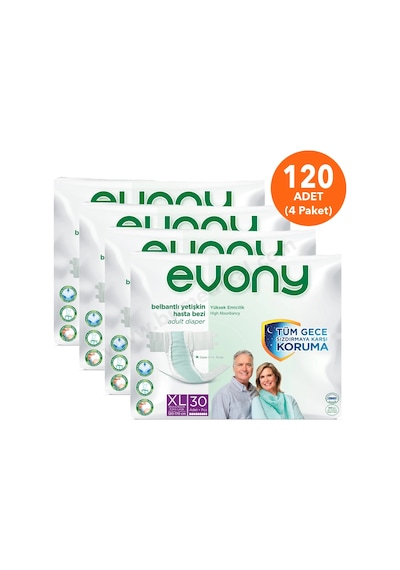 Evony Hasta Bezi Belbantlı Extra Large Xl 30'lu Paket X 4 Paket 120 Adet