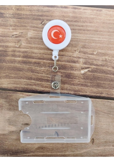 Türk Bayrağı Ay Yıldız Yaka Kartlığı Yatay Dikey Kart Koruyucu