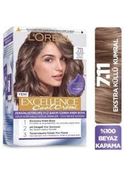 Loreal Excellence Cool Creme 7.11 Ekstra Küllü Kumral Saç Boyası