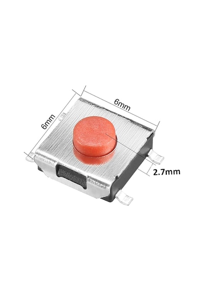 Koodmax-6X6 2.7Mm Mini Mikro Pcb Smd Smt Push Button Anlık Buton 10/25/50 10 Adet