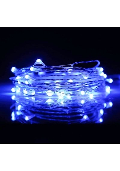 9 Metre Parlak Canlı Mavi Işık Micro Dökme Led Ultra Su Geçirmez Mavi Pilli Led Işık Sabit Yanar Mavi