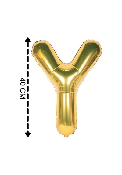 Folyo Balon Y Harfi Helyum Balon 40 Cm Gold Renk Altın