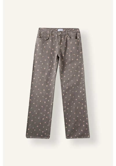 Defacto Çiçekli Straight Fit Normal Bel Düz Paça Gabardin Pantolon I9257ax26aubn298 Kahve-bn298