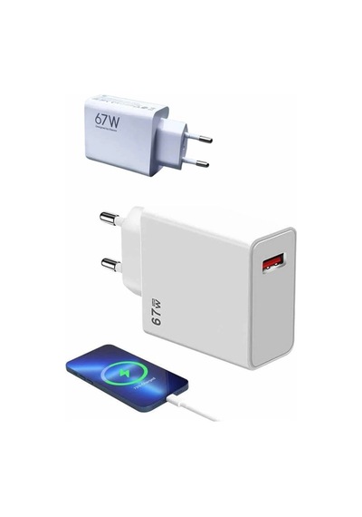 67w Hızlı Şarj Yüksek Voltaj Korumalı Type C Şarj Adaptörü 00382547
