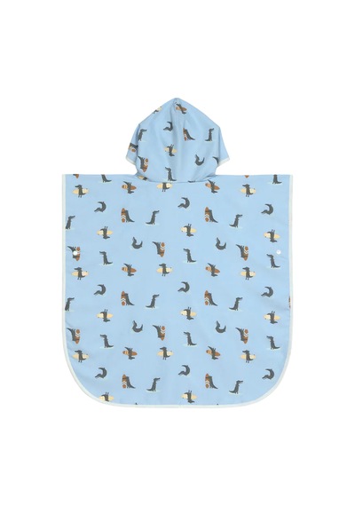 Lassig Uv Korumalı Plaj Çocuk Panço Crocodile Sky Blue Mavi