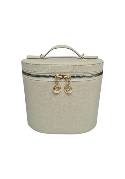 Makyaj Düzenleyici Aynalı Makyaj Çantası Krem Bölmeli Taşınabilir Kozmetik Organizer 19x15x16 Cm