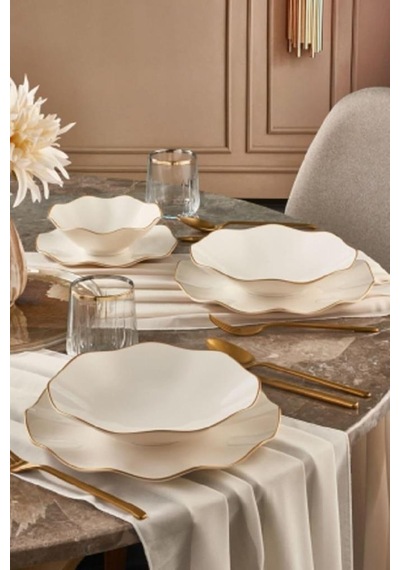 Güral Porselen Nesrin Nes24y430gd Gold 24 Parça 6 Kişilik Yemek Takımı - Outlet