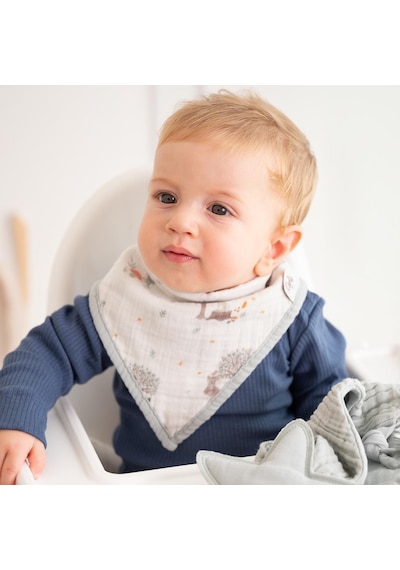 Owli 2 Kat Müslin Havlu Bandana Önlük 2'li Set Forest Çok Renkli