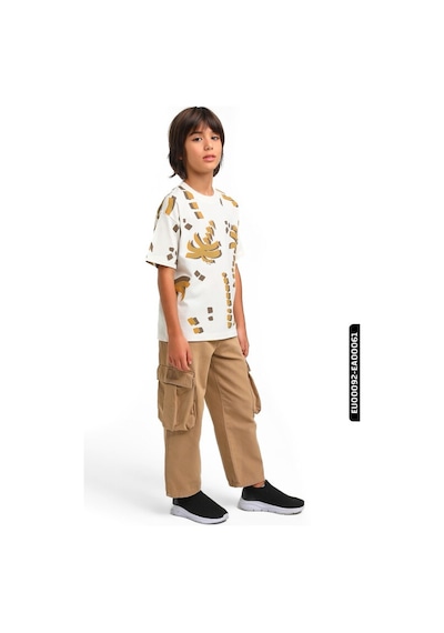 Xo Kids Oversize Fermuarlı Kargo Çift Cepli Geniş Paçalı Erkek Çocuk Pantolon 5-14 Yaş 2421