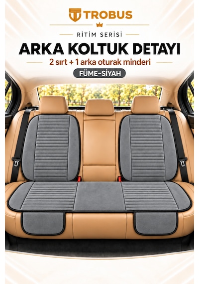 Trobus Ritim Audi A3 2016-2020 Baby Face 7'li Koltuk Minderi Füme Siyah