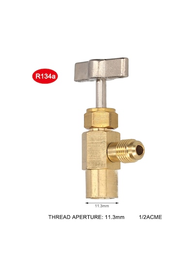 R134a Dağıtım Vanası Ac Soğutucu Şişe Açacağı, R134a 1/2'' Acme Erkek Ve 1/2'' Dişi Dişli Musluk Altın