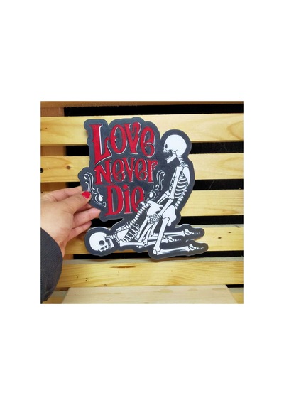 Sevgililer Günü Duvar Dekoru Love Never Dıe Renkli Baskı Tek Parça