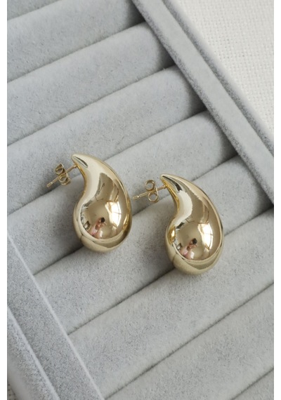 Kadın Küpe Kararmaz 14k Renk Vip Seri Marka Model 3cm Küpe Altın
