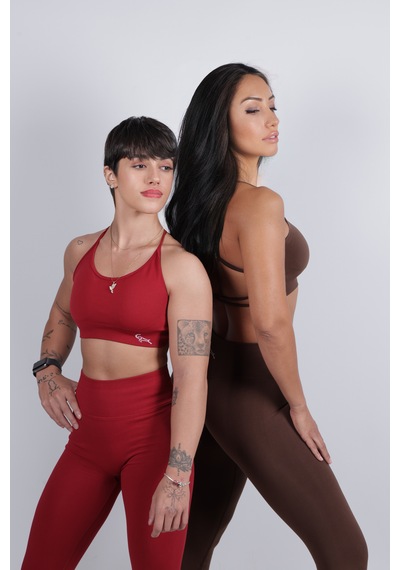 Goat Spirit Pro Seamless Askılı Crop - Bordo Em-31