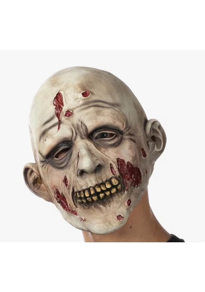Cadılar Bayramı Zombi Maskesi Gerçekçi Korkunç Zombi Yüzü, Tam Kafa Lateks Maske, Yetişkin Halloween Kostüm Aksesuarı 18+