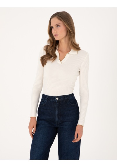 Pierre Cardin Kadın Ekru Kazak /triko 50310954-vr019 Ekru