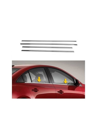 Fiat Egea 2016-2022 Krom Cam Çıtası 4 Parça Paslanmaz Çelik