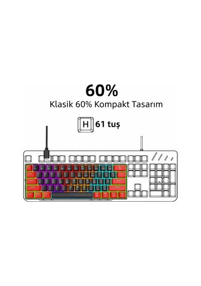 Hadron Mofan Mf1701br Gaming Mekanik Rgb Klavye Blue Switch - Siyah Kırmızı